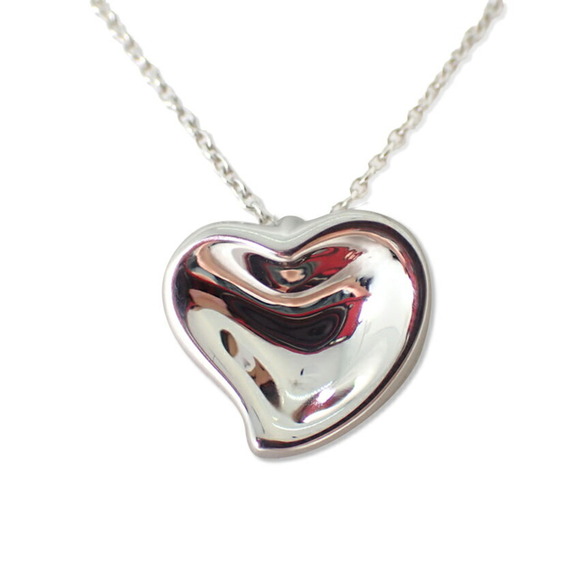 TIFFANY 925 Carved Heart Pendant Necklace
